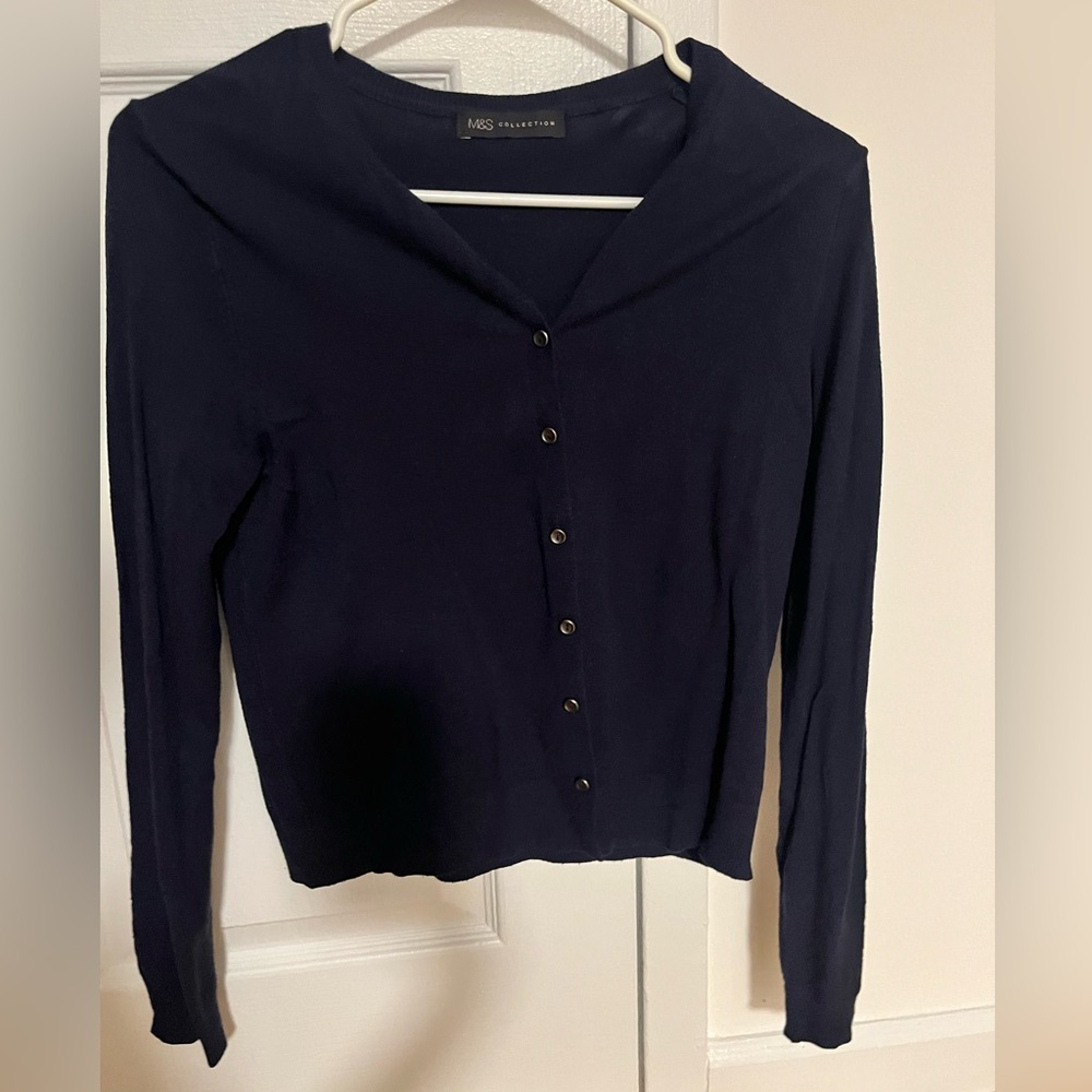 Marks and Spencer - Navy Blue Sweater (Women - Small)